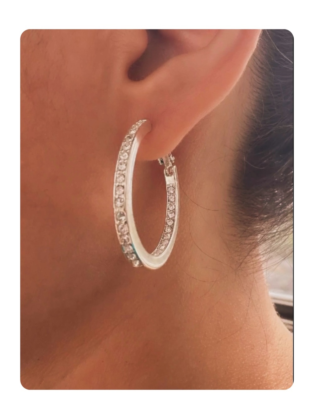 ★ Vintage Ear Sense NWT Hoops for Sensitive Ears Fashion Forward Silver ★